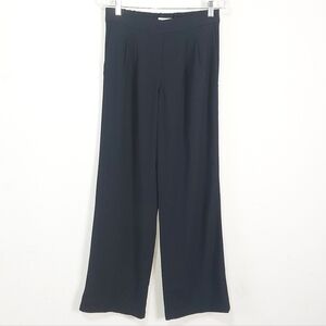 Aritzia Babaton Front Pleat Pant Size 4 Black High Waisted Relaxed Fit Wide Leg